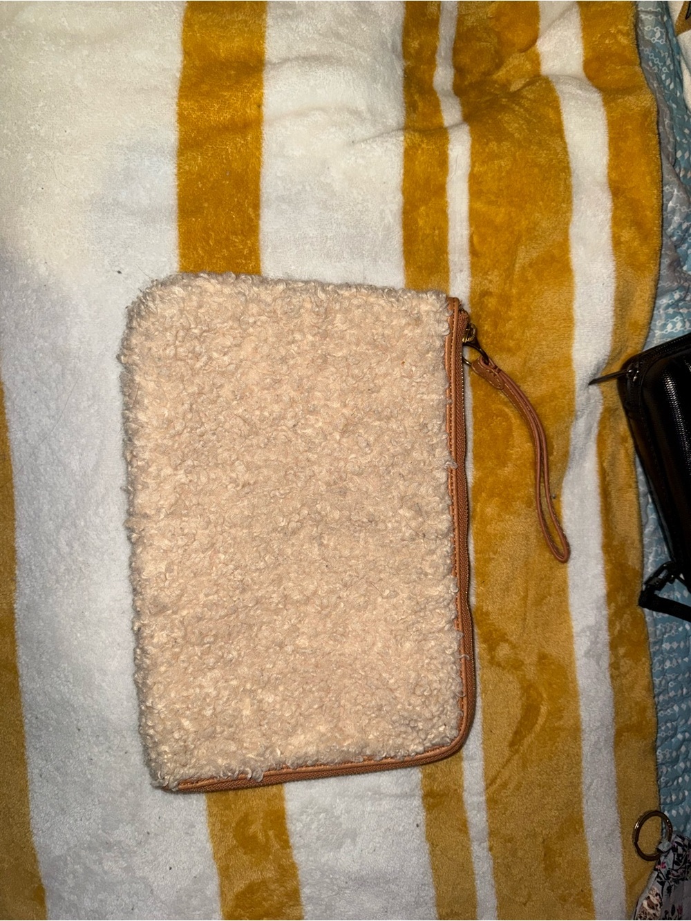 Large Shearling Wristlet